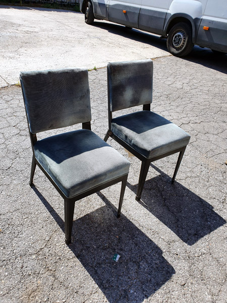 silla butaca terciopelo gris 2u